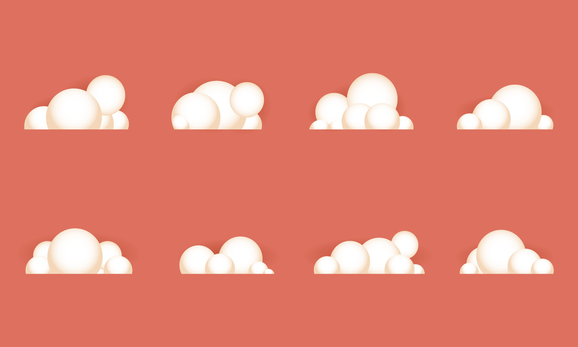 vector creative orange 3d realistic clouds set isolated 5766996 Vector