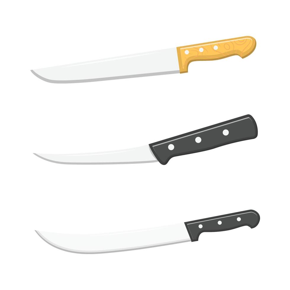 Knife Set Flat Illustration. Clean Icon Design Element on Isolated White Background vector
