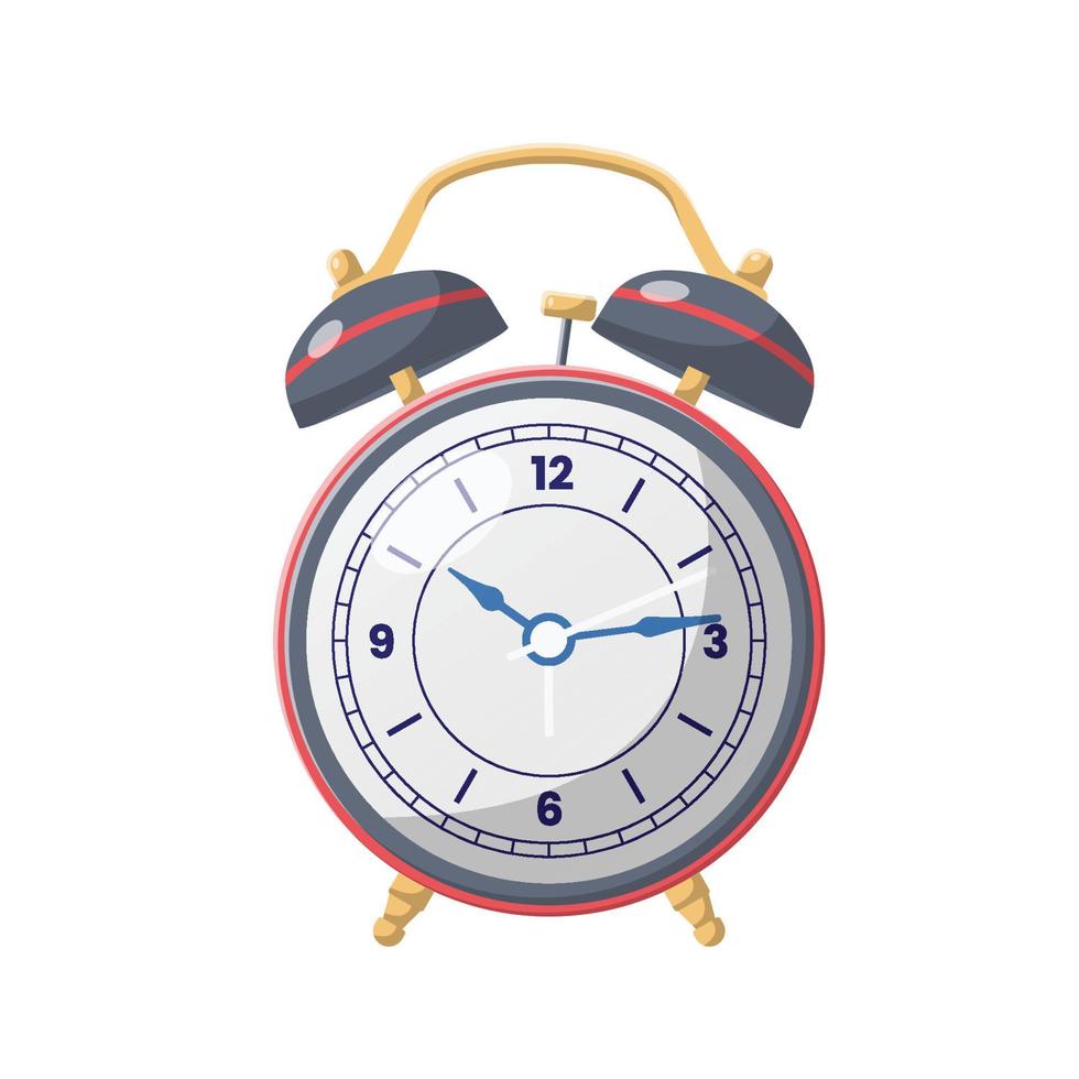 Alarm Clock Flat Illustration. Shiny and Clean Icon Design Element on Isolated White Background vector