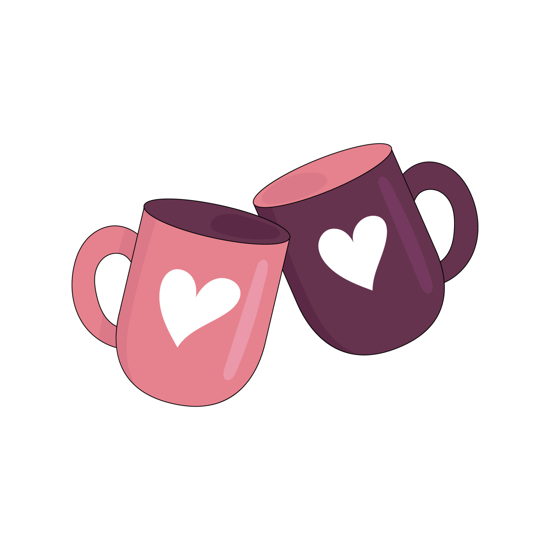 Two circles with hearts. Romantic date, coffee. Date of lovers. Vector  illustration isolated on white background. 5767455 Vector Art at Vecteezy
