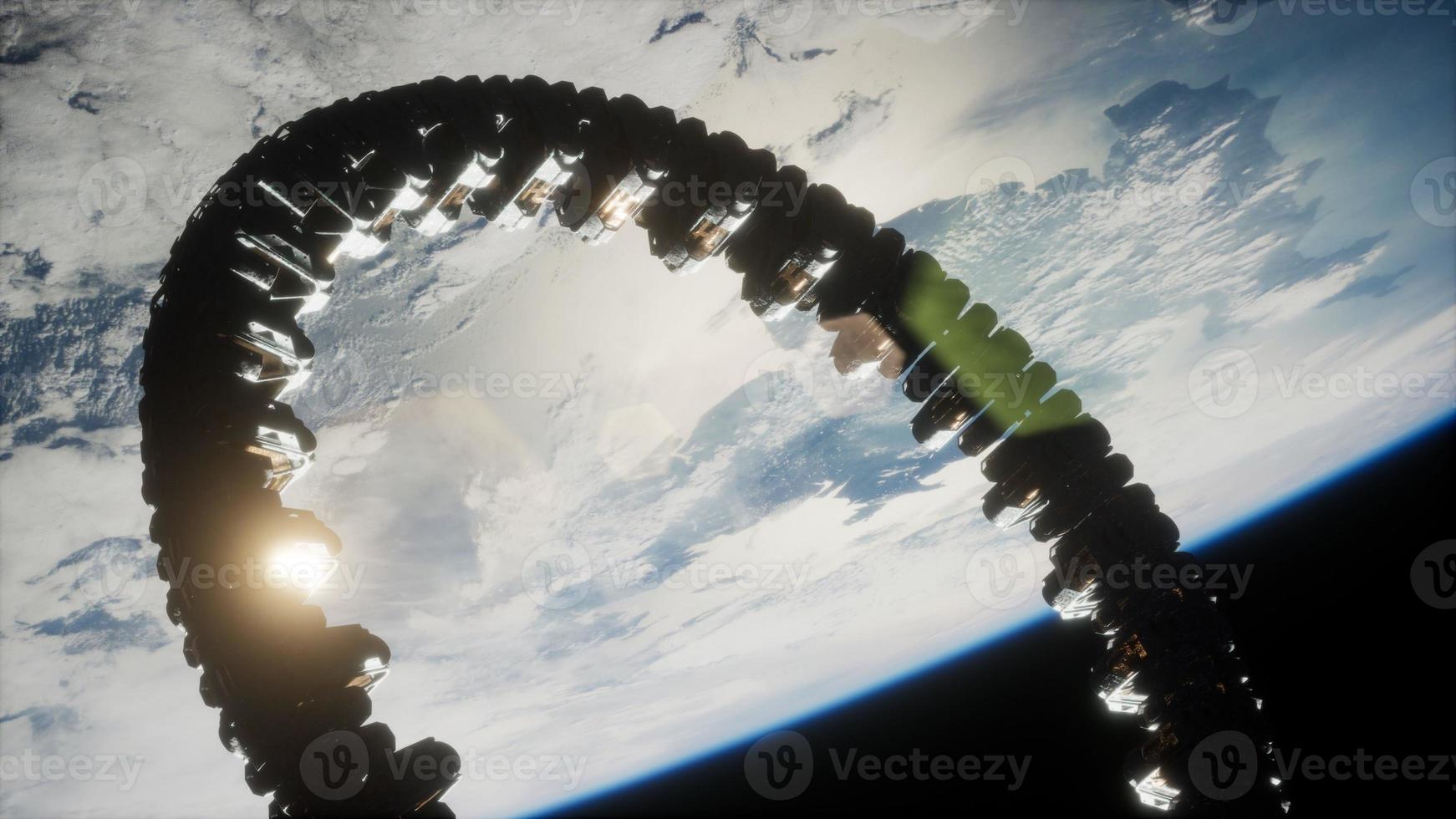 futuristic space station on Earth orbit photo