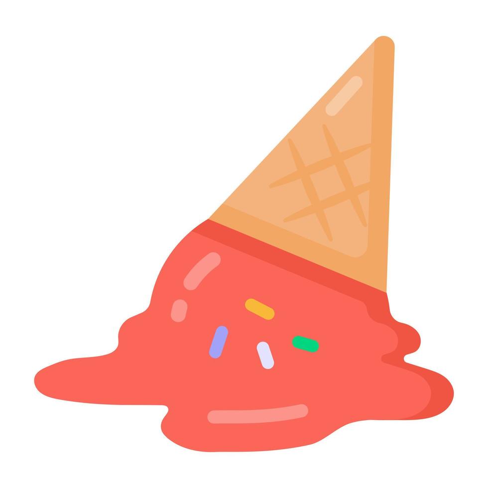 An ice cream cone flat icon, a yummy dessert vector