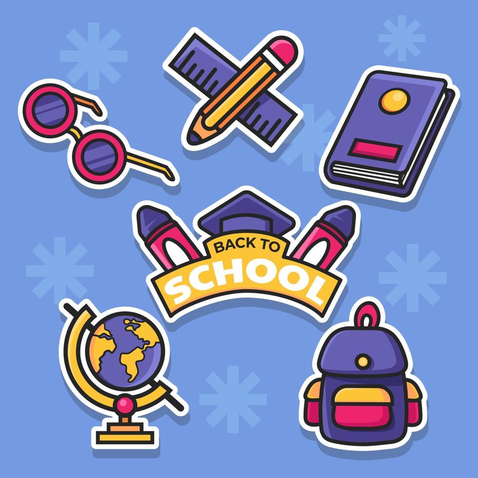 Back to School Sticker Set vector