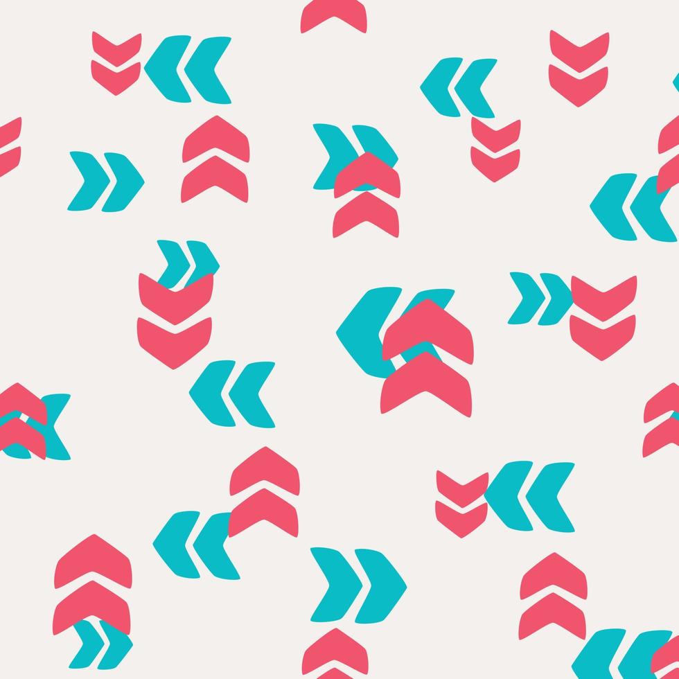 Decorative pattern of arrows and pointers. Vector. Abstract ornament, background. Cartoon cheerful style. A set of scenery. Contour drawing for fabric and wallpaper. vector