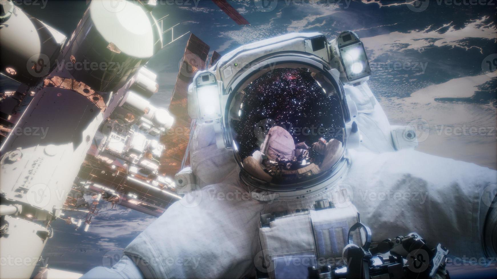 Astronaut at spacewalk. Elements of this image furnished by NASA photo