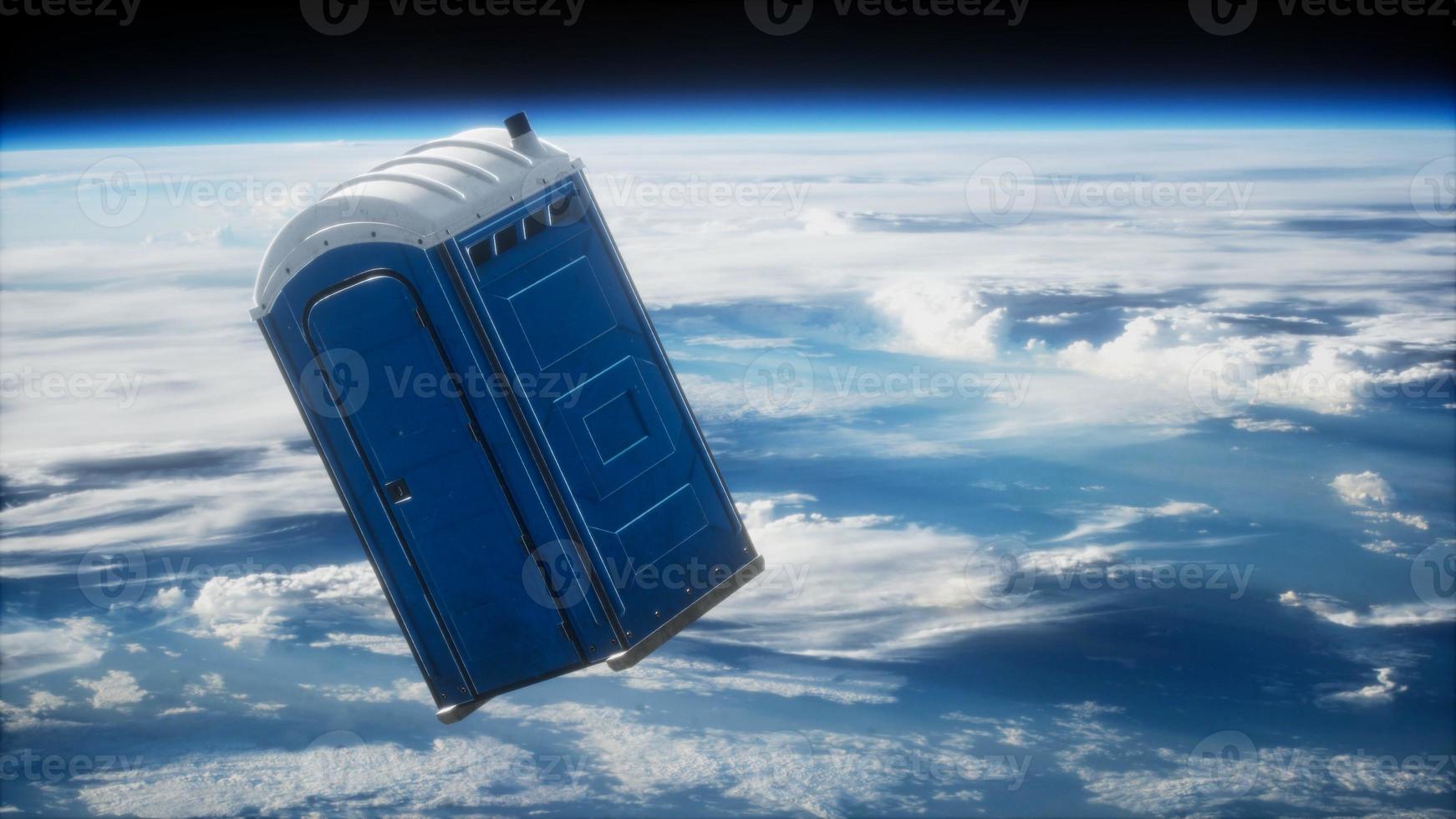 Portable street WC toilet cabin on Earth orbit photo