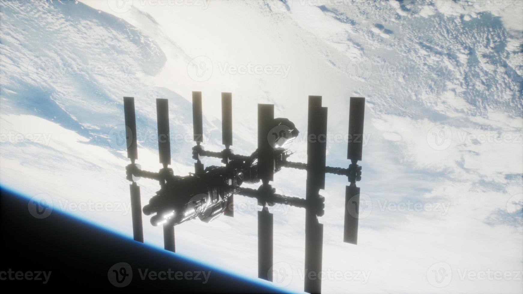 estación espacial internacional en el espacio ultraterrestre sobre el planeta tierra foto