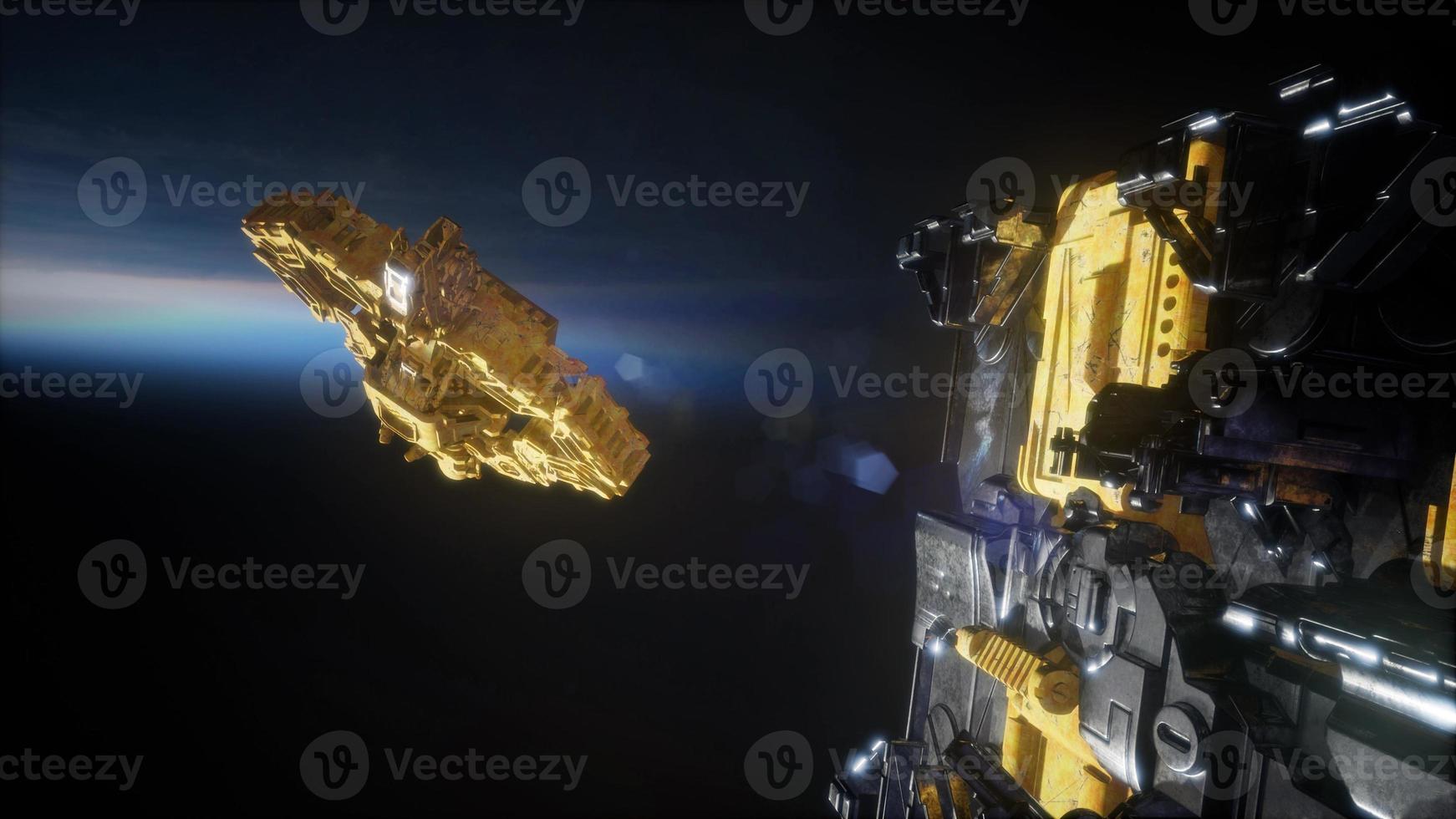 Fleet of Massive Spaceships Known as Motherships Taking Position over Earth photo