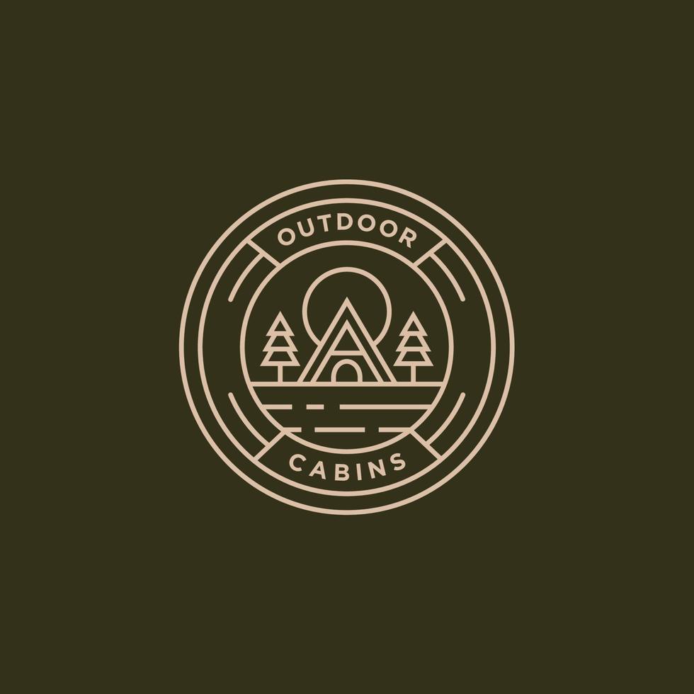 outdoor cabins adventure logo icon design image vector