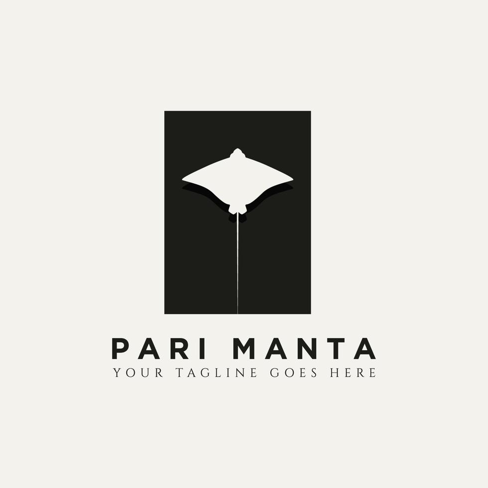 pari manta silhouette modern logo icon design vector