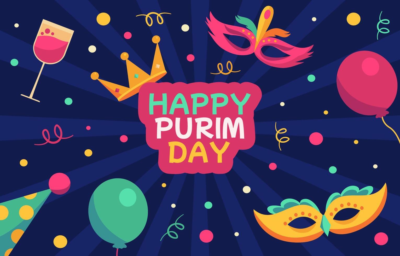 Happy Purim Day Background vector