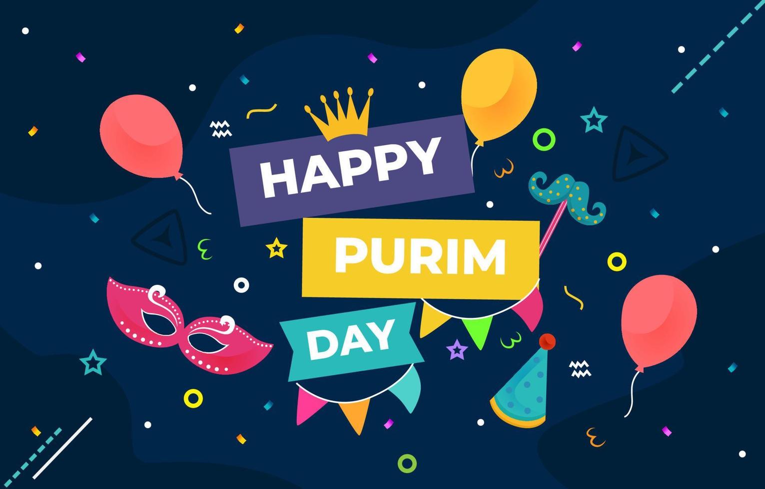 Happy Purim Day Background vector