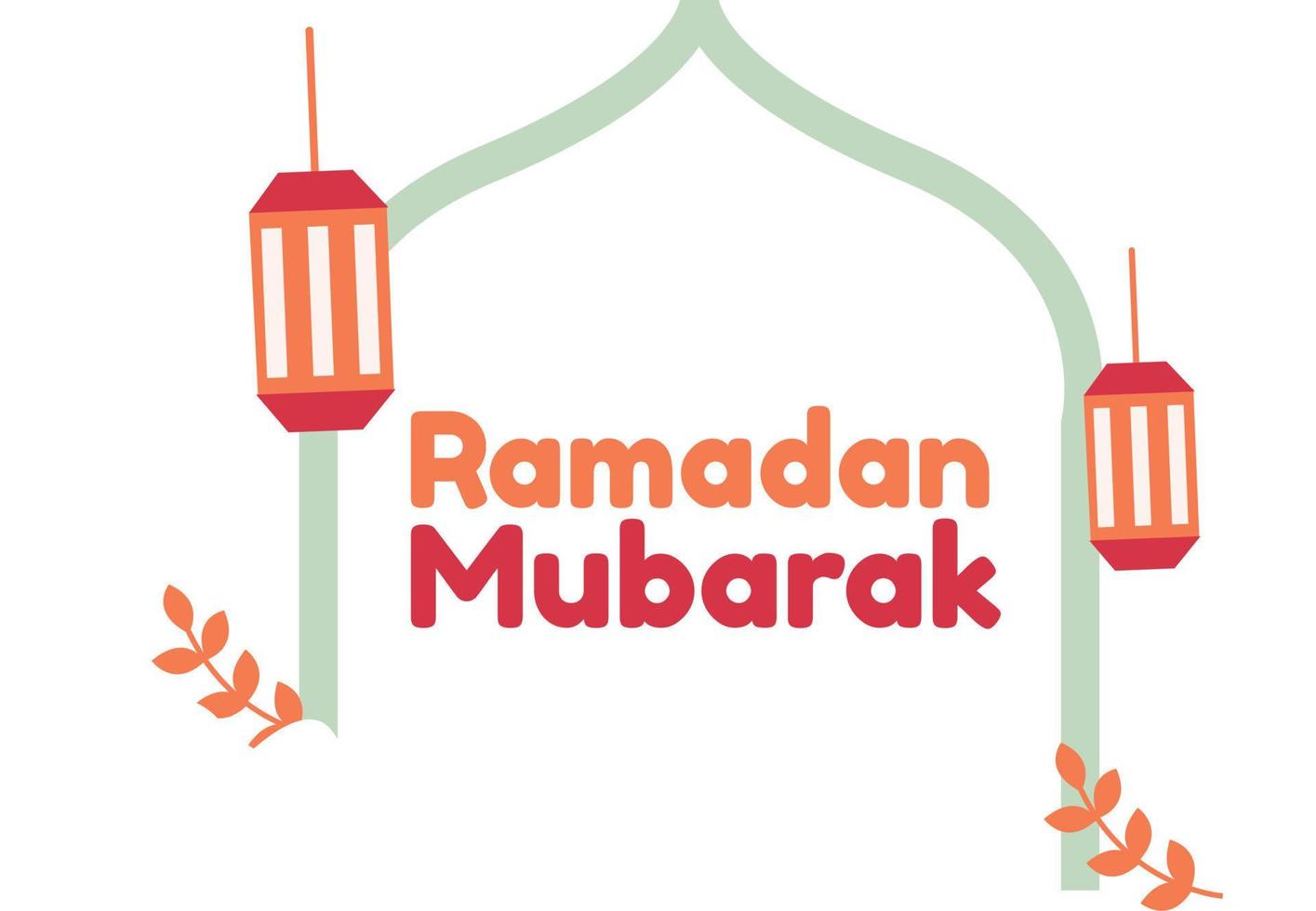 Ramadan Mubarak Typography Vector Decoration