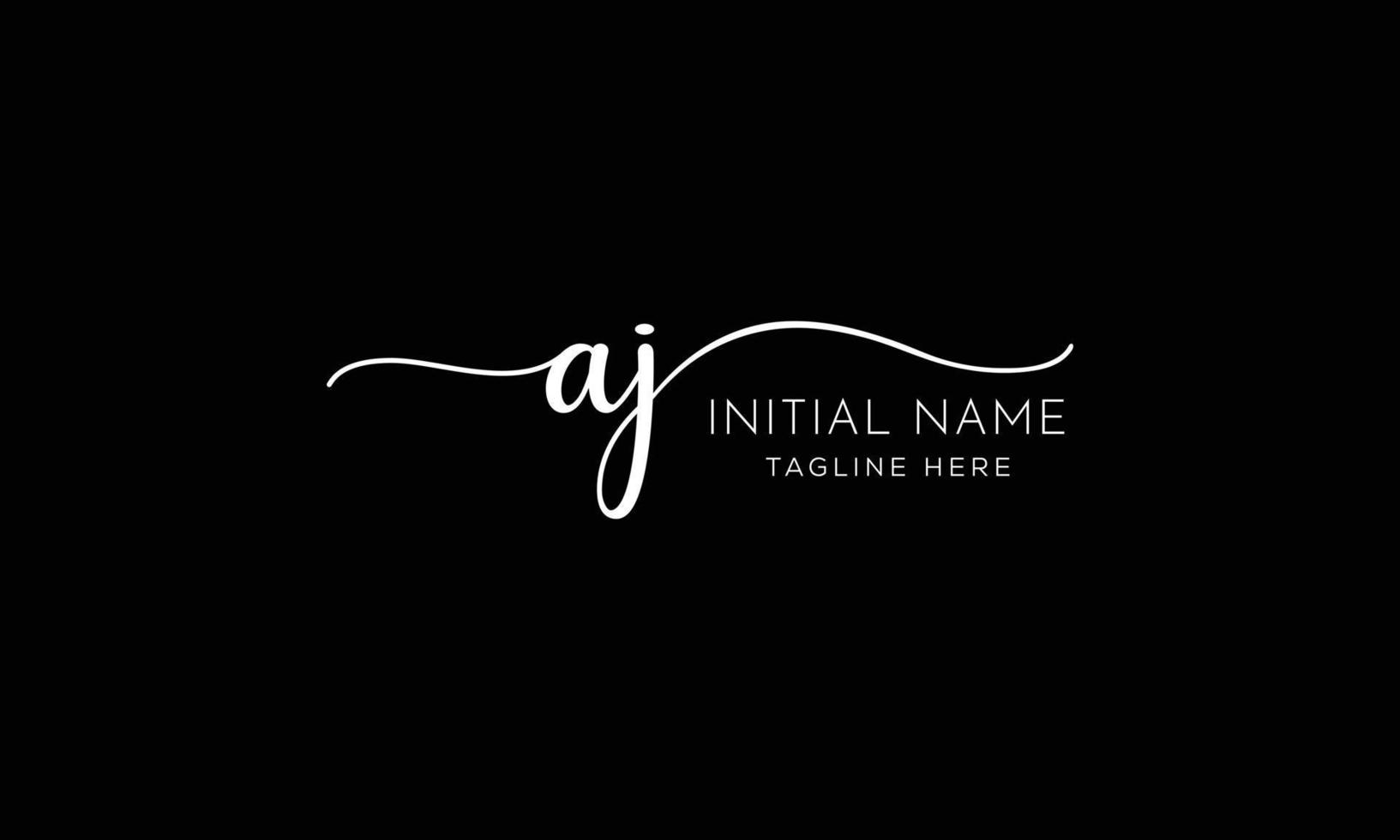 AJ J A initial signature logo template vector
