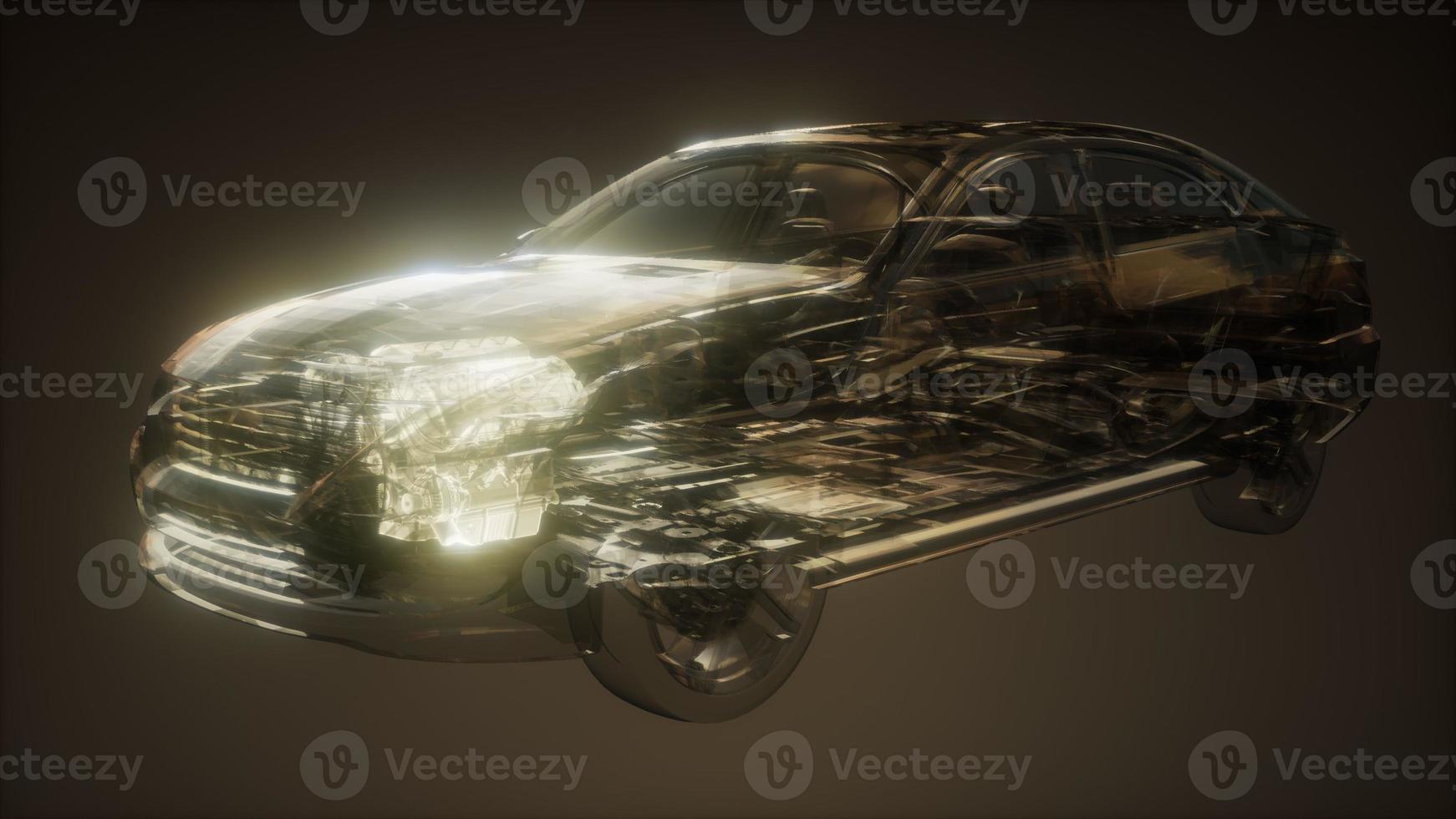 Car Engine Visible in Car photo