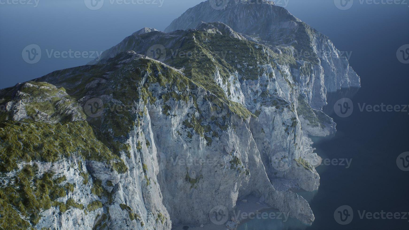 islands of Norway with rocks and cliffs photo