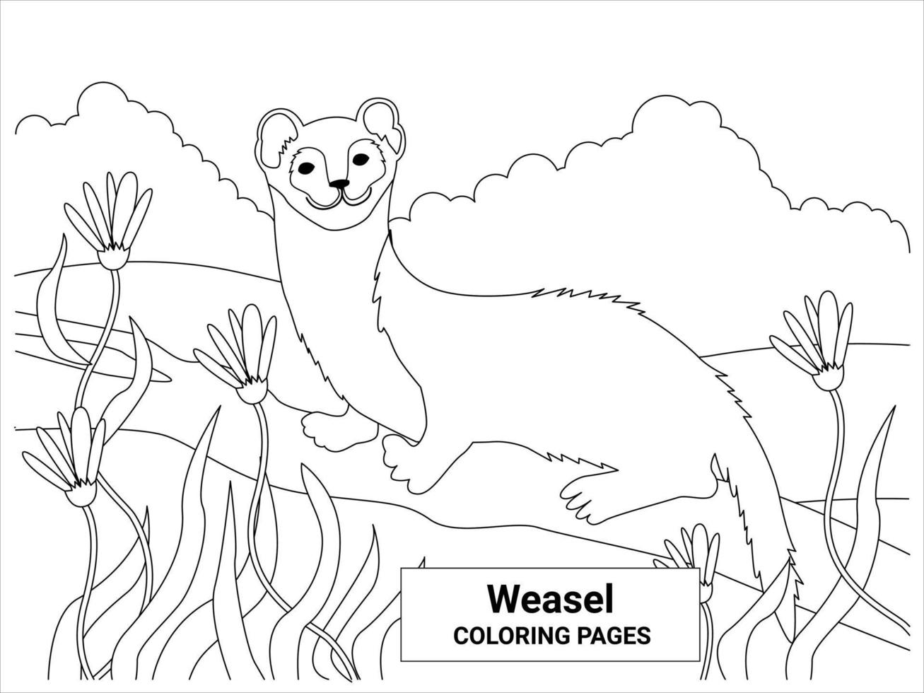 diseño de páginas para colorear animales. diseño de páginas para colorear. diseño de arte de línea animal. vector
