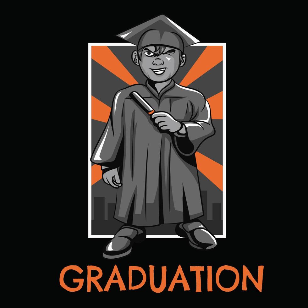 Graduation character. Vector