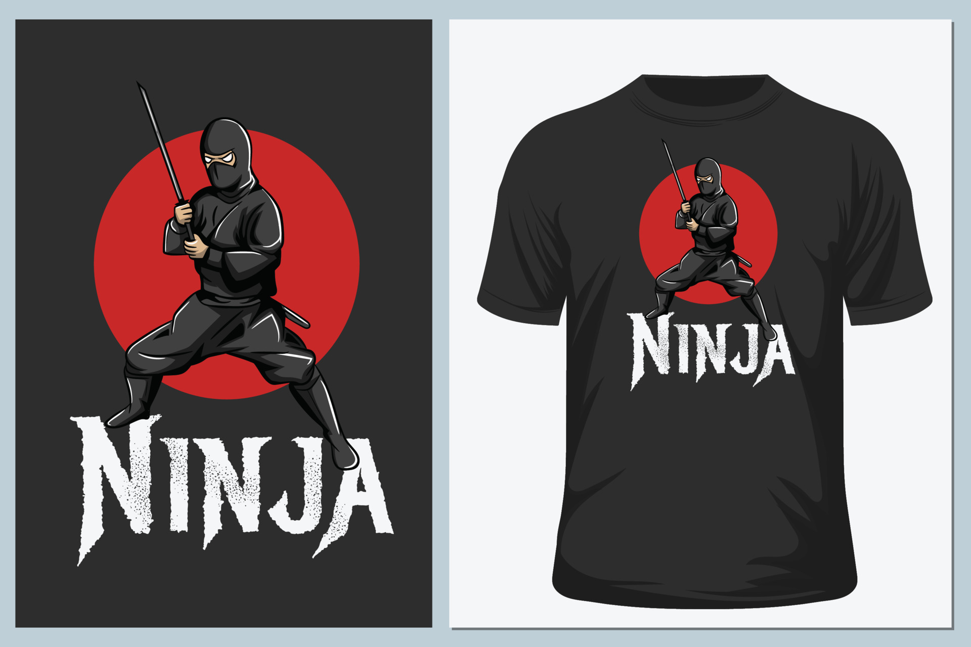 Ninja character for t shirt design 5814171 Vector Art at Vecteezy