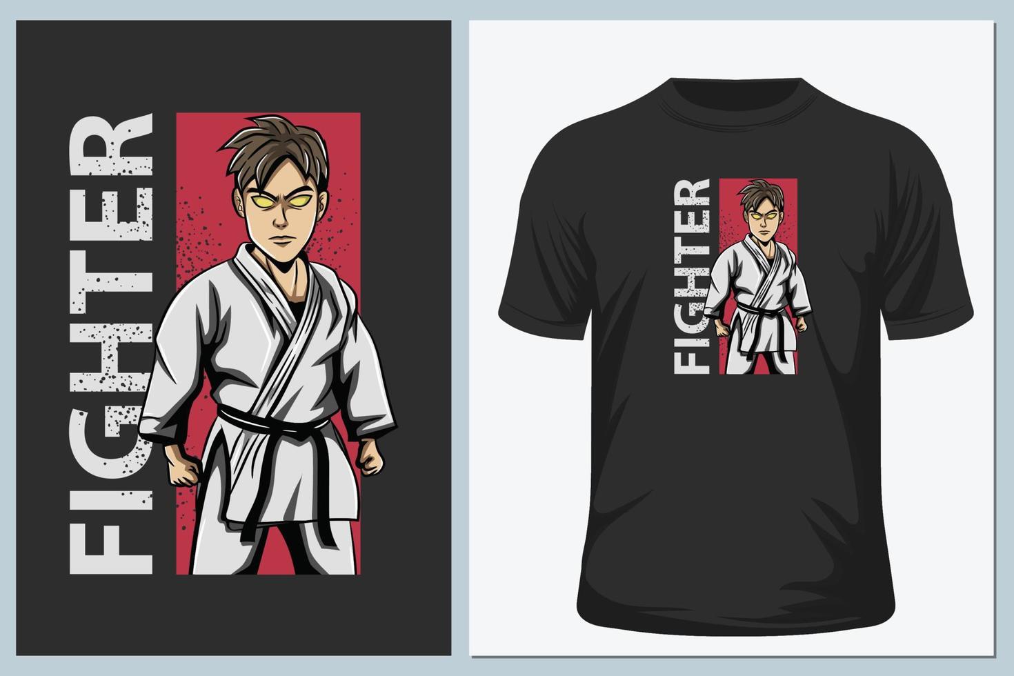 Fighter Character for t shirt vector