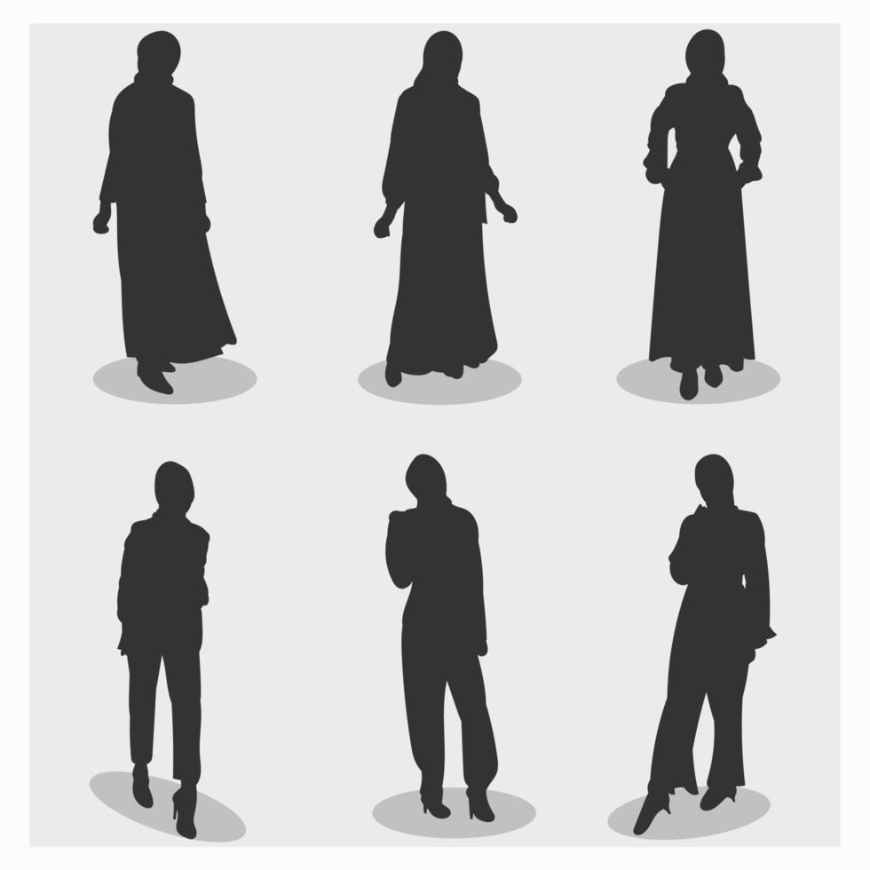 Hijab silhouette. Moeslim vector