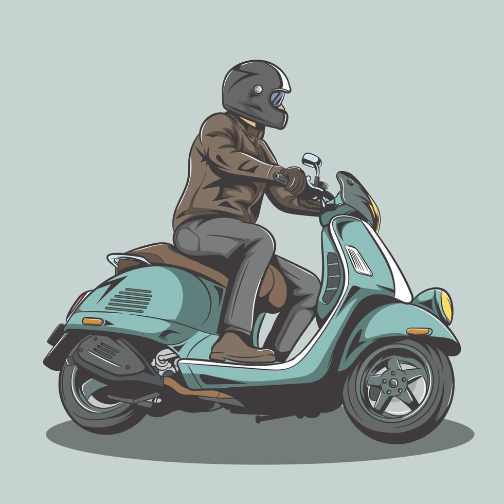 piloto de scooter. ilustración vectorial vector