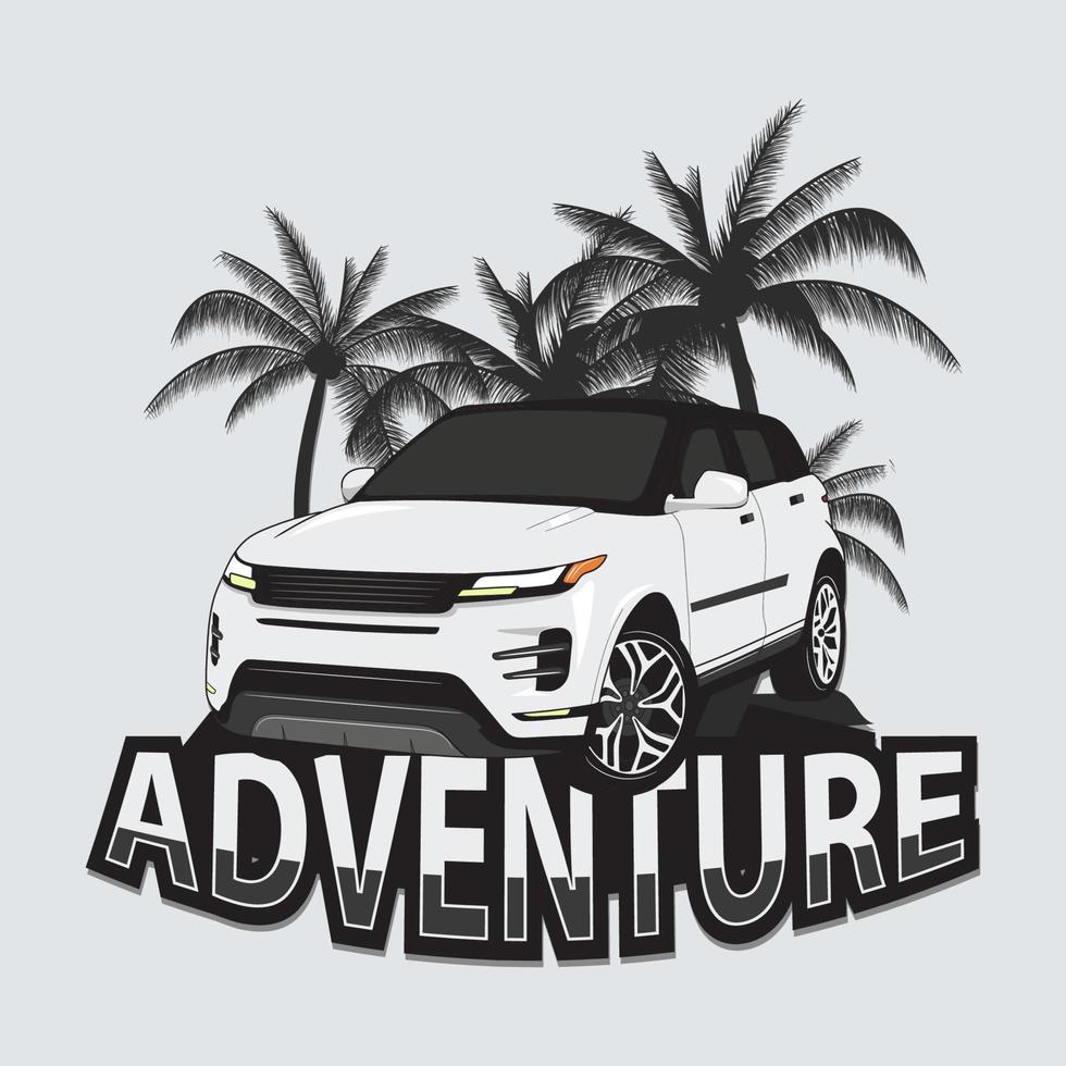 Adventure Car. White car vector