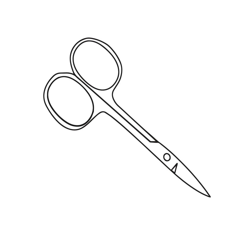 Contour illustration of the scissors icon, vector symbol of the Barber is sign, manicure.