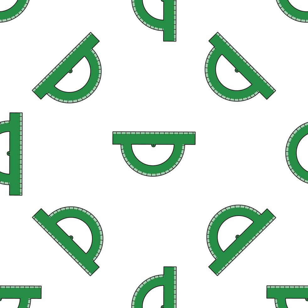 patrón vectorial sin fisuras con reglas verdes sobre un fondo blanco al estilo de los garabatos. vector