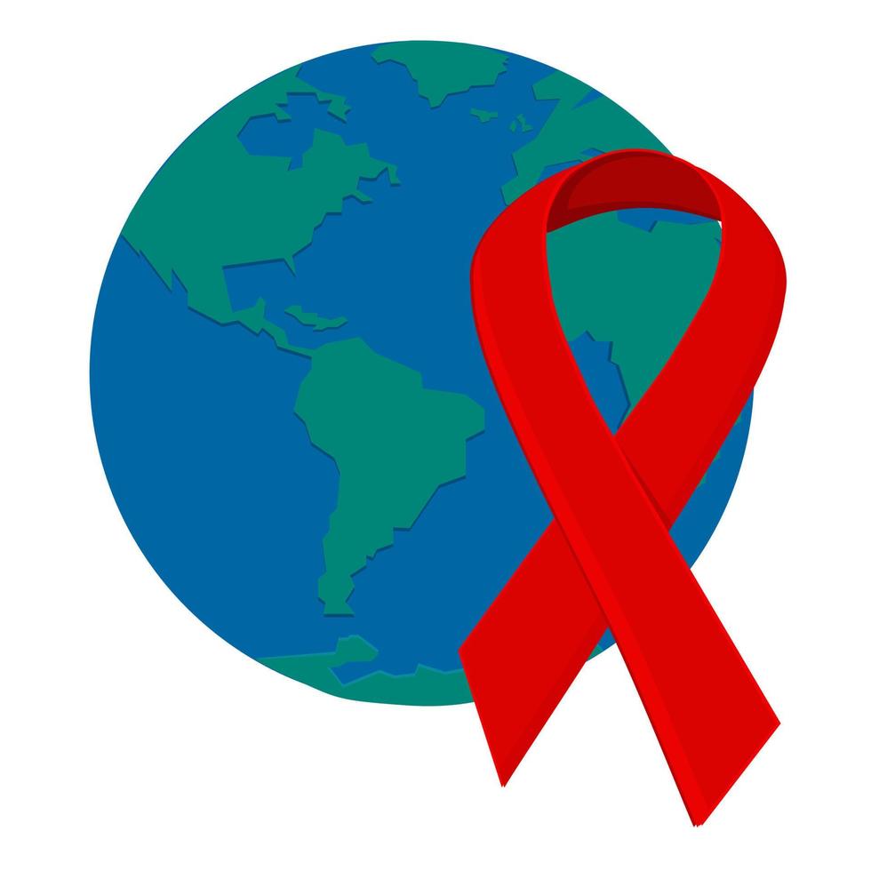 AIDS Awareness Ribbon, AIDS awareness symbol, Vector illustration