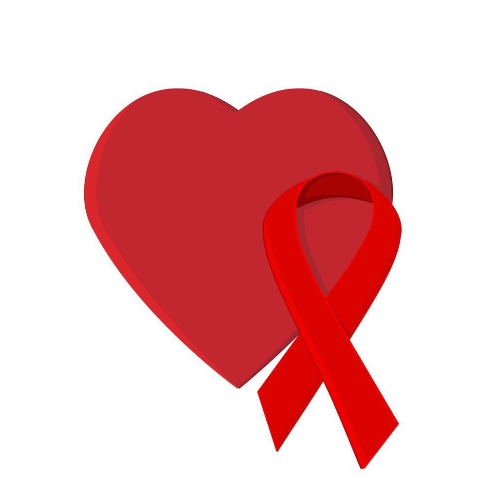 AIDS Awareness Ribbon, AIDS awareness symbol, Vector illustration
