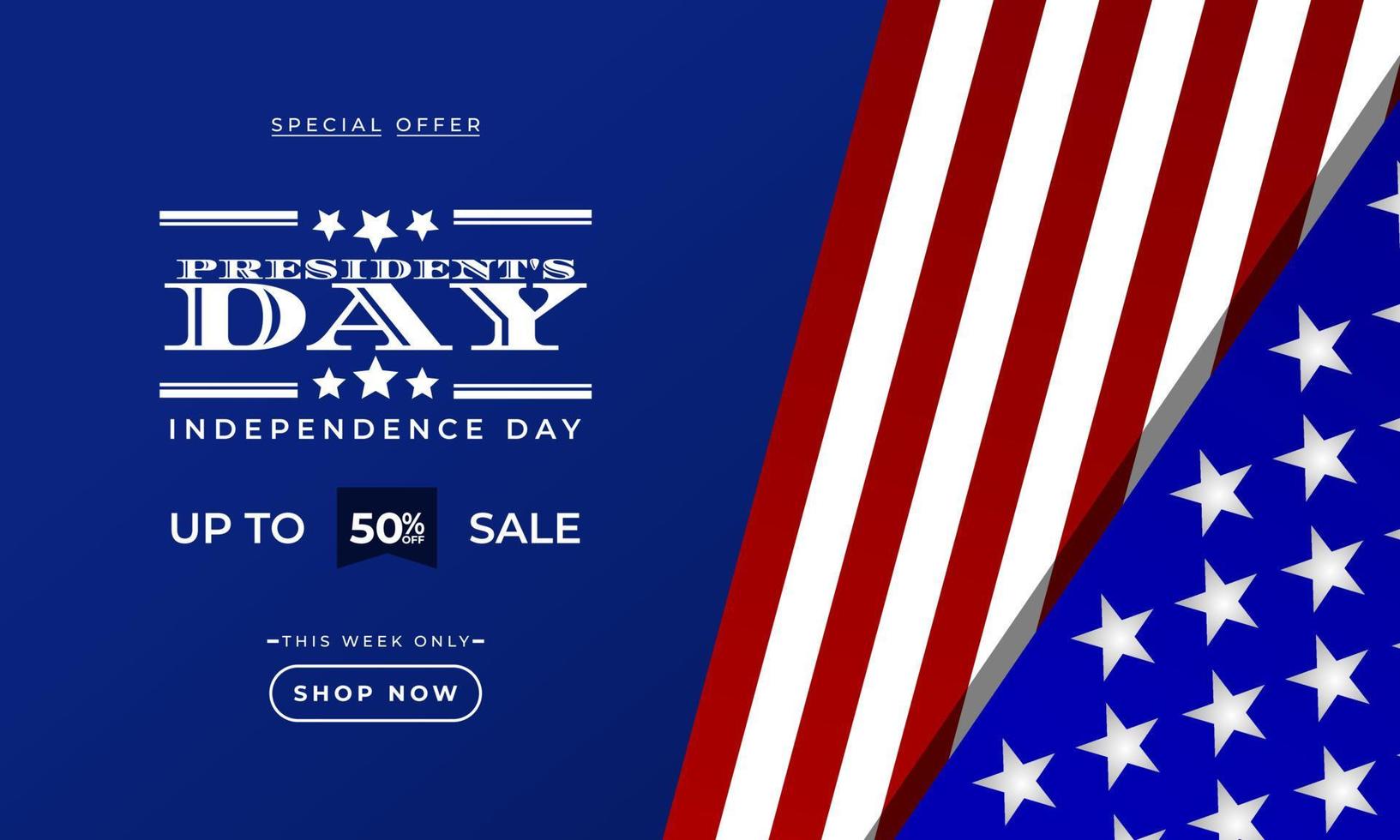 President day background sales promotion advertising banner template with american flag design vector