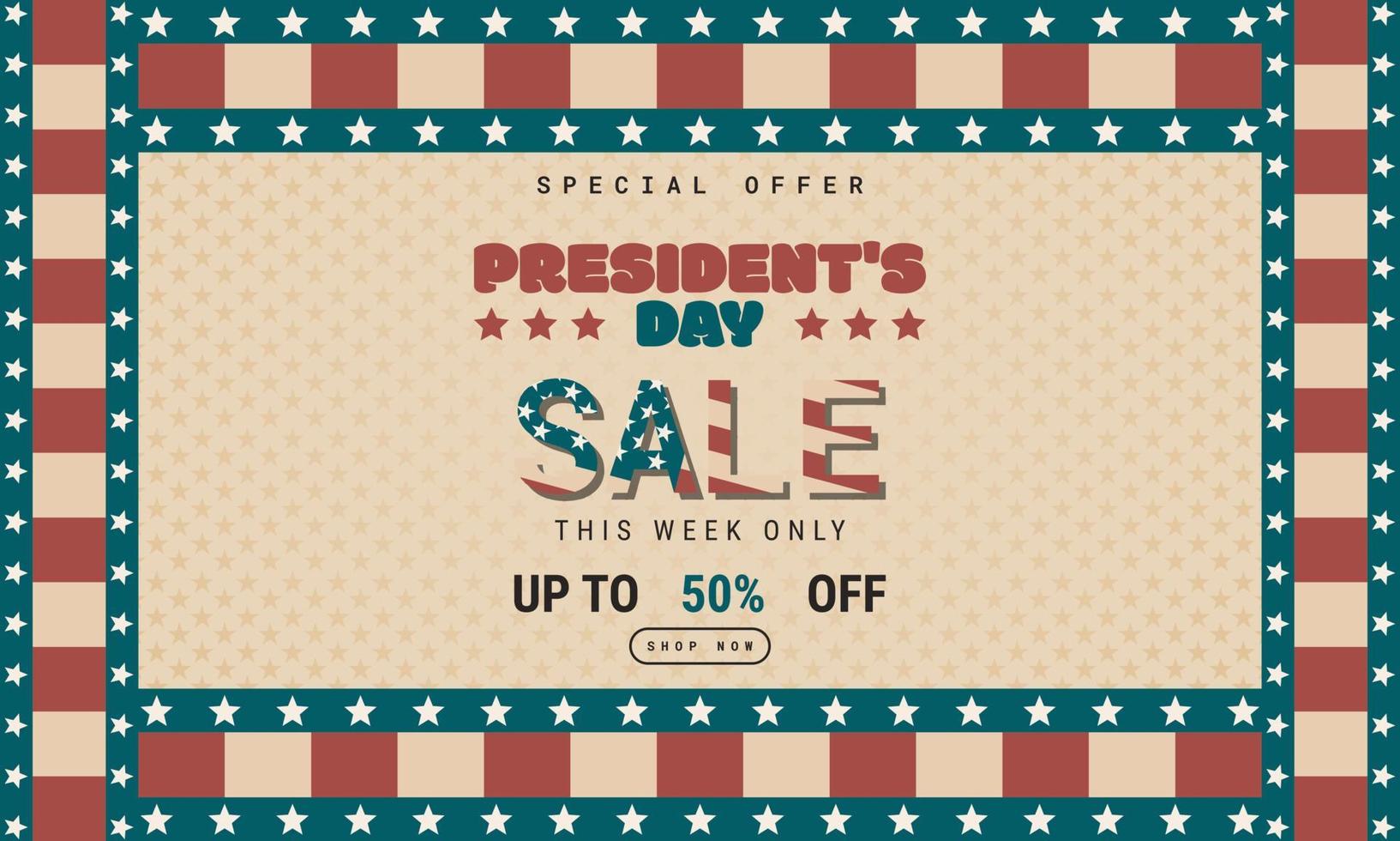 President day background sales promotion advertising banner template with american flag design vector