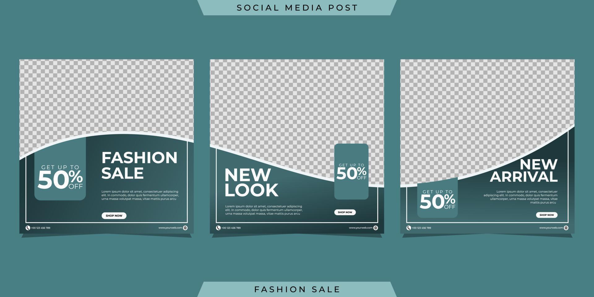 Collection of social media post banner template design. For digital marketing, promotion brand Fashion, etc vector