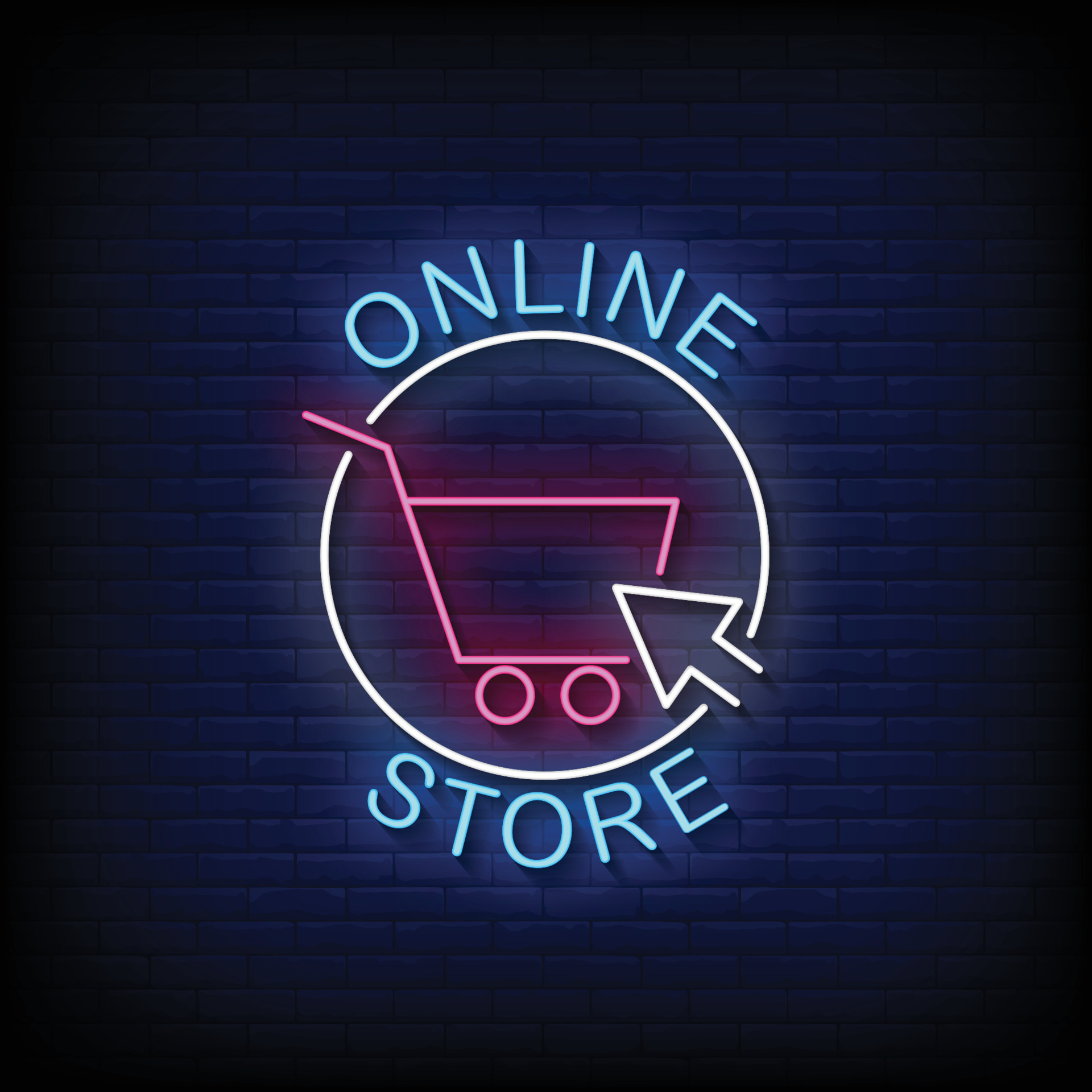 Online Store Neon Signs Style Text Vector 5814535 Vector Art at Vecteezy