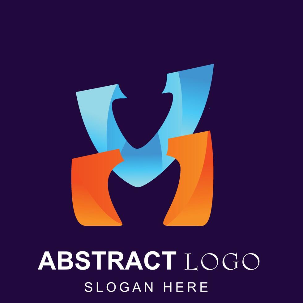 logo degradado minimalis para marca y empresa comercial vector