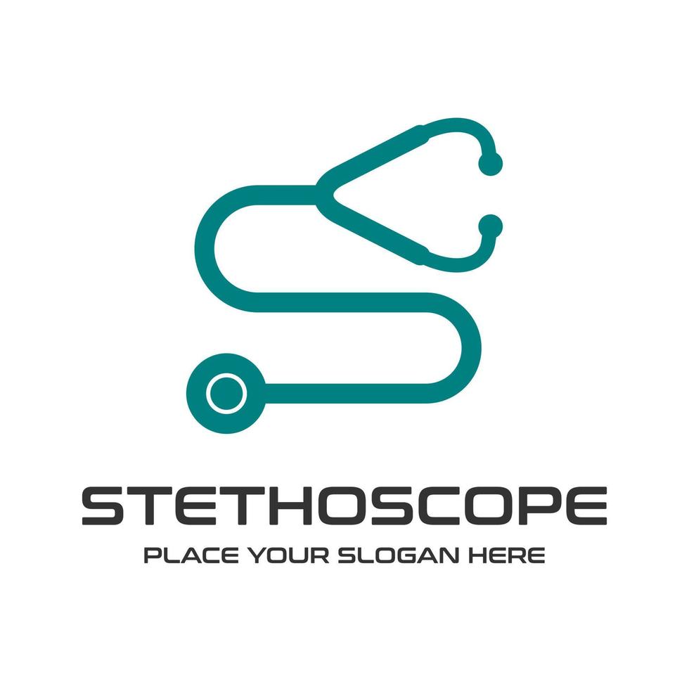 S stethoscope vector letter template. This design use medical symbol. Suitable for health business.