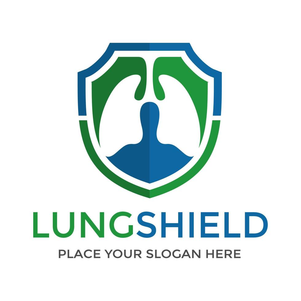 Lung shield vector logo template. This design use protection symbol. Suitable for medical.