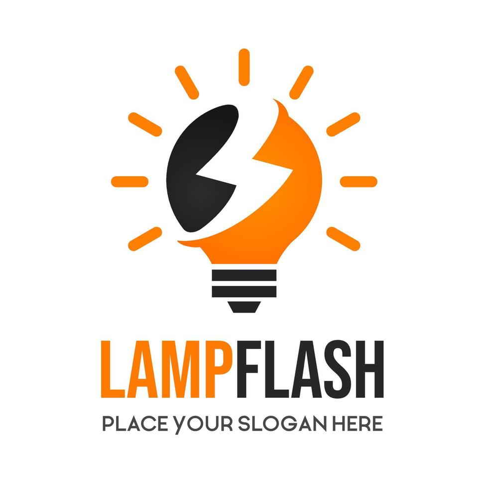 Lamp flash vector logo template. This design use thunder symbol. Suitable for electric business.