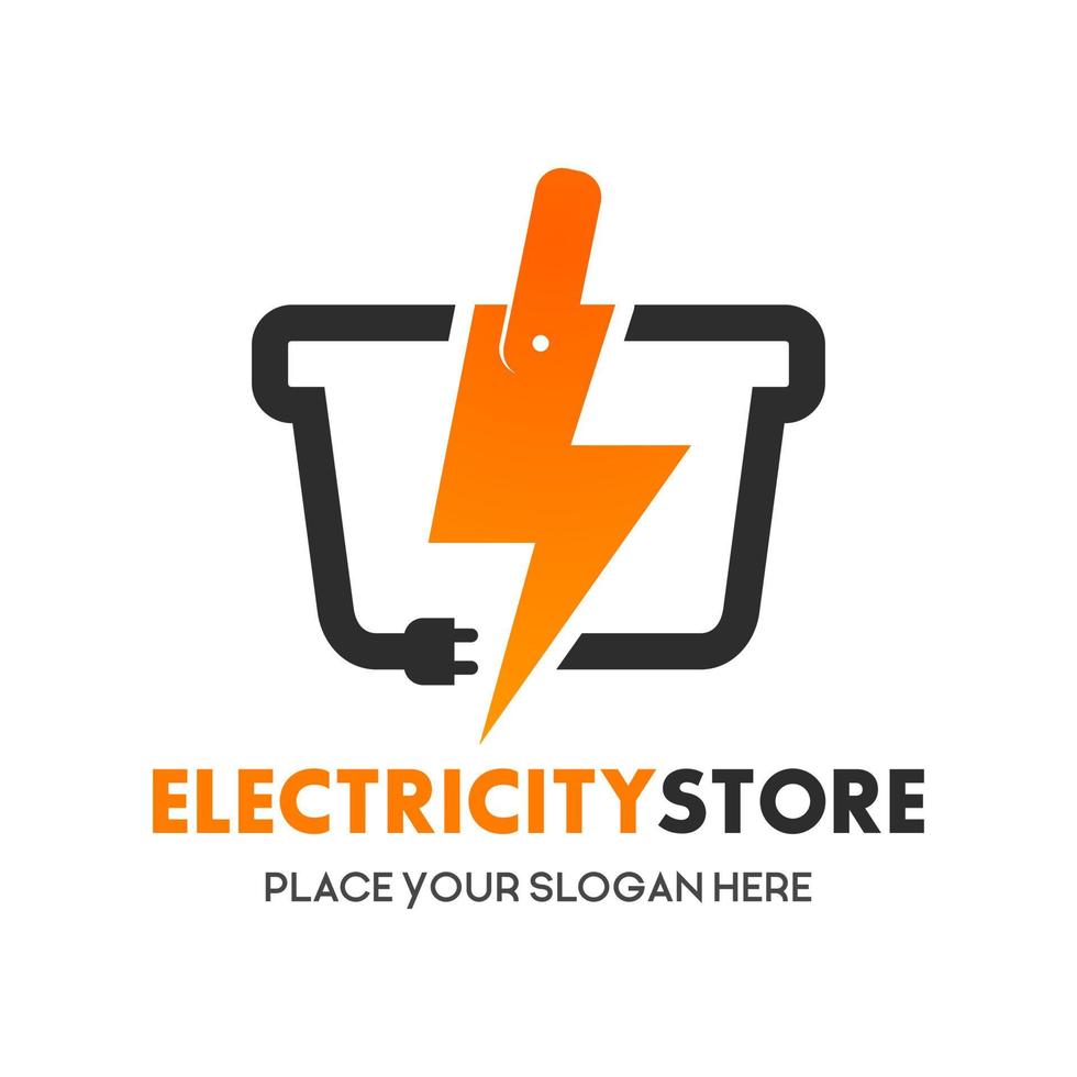 plantilla de logotipo de vector de tienda de electricidad. este diseño utiliza el símbolo del trueno. apto para negocio.