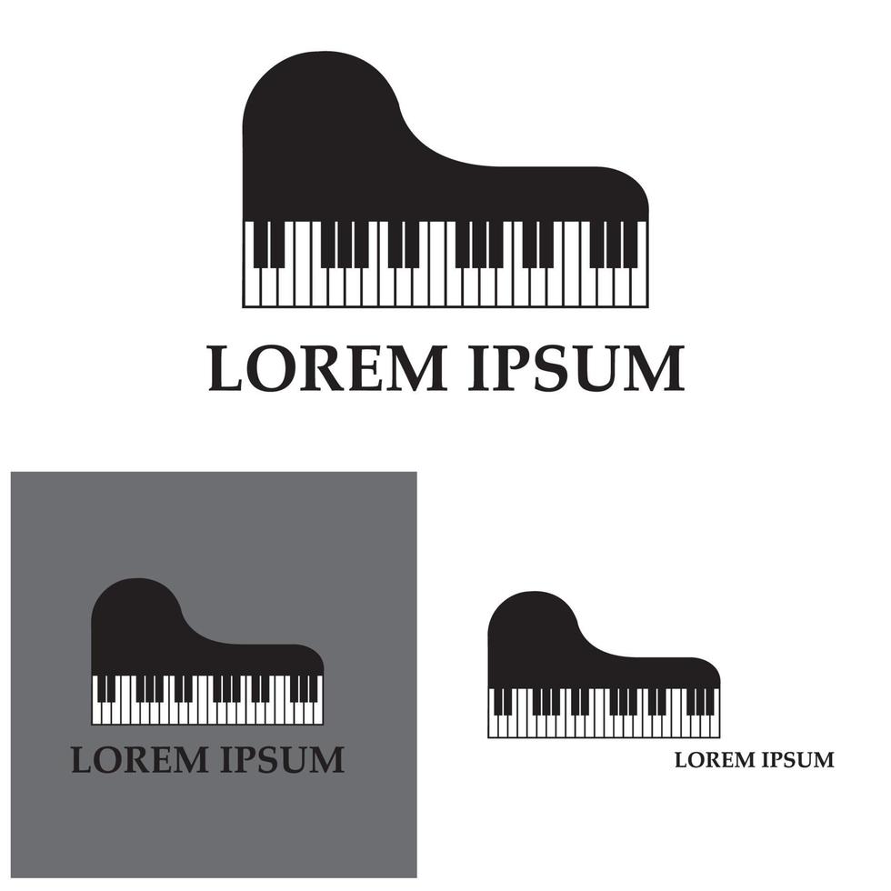 plantilla de ilustración de vector de icono de piano