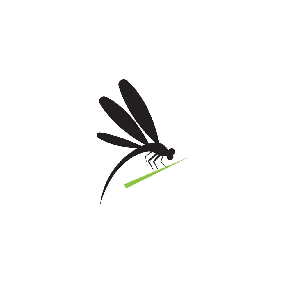 vector de plantilla de diseño de icono de ilustración de libélula