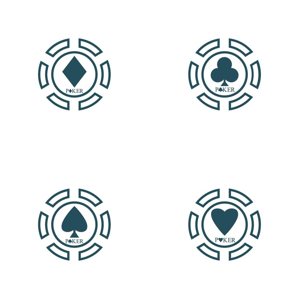 icono de fichas de casino icono de vector de fichas de póquer logotipo fichas de casino para póquer o ruleta.ilustración vectorial aislada en fondo blanco