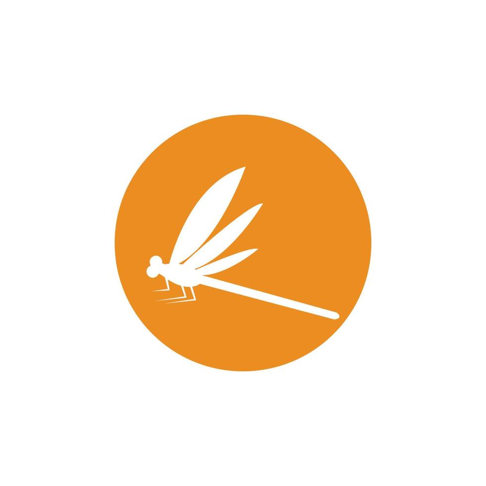 vector de plantilla de diseño de icono de ilustración de libélula