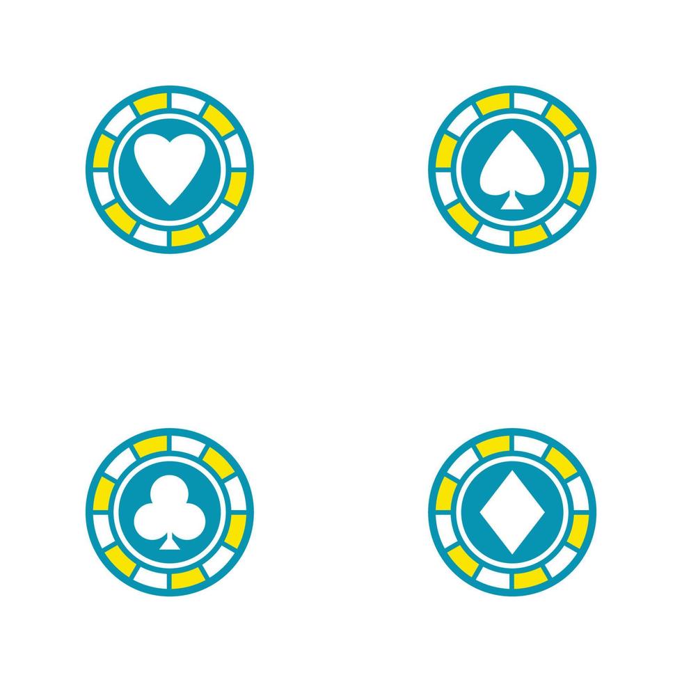 icono de fichas de casino icono de vector de fichas de póquer logotipo fichas de casino para póquer o ruleta.ilustración vectorial aislada en fondo blanco