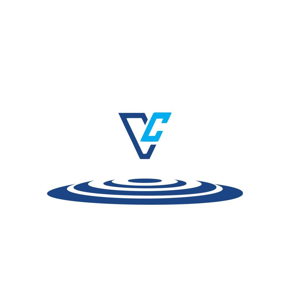 VC letter Blue logo. VC monogram, simple vector logo symbol. 5820916