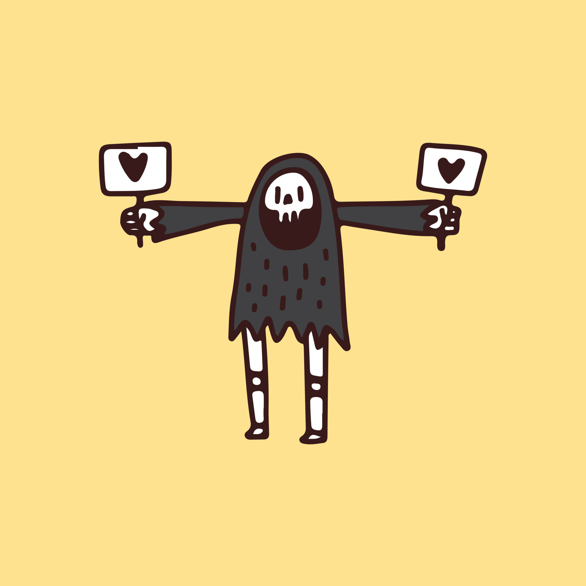 Funny Grim Reaper Skull holding love symbol, illustration for t-shirt, poster, sticker, or apparel merchandise. With retro cartoon style. 5821455 Vector Art at Vecteezy Funny Grim Reaper Skull holding love symbol, illustration for t-shirt, poster, sticker, or apparel merchandise. With retro cartoon style. 5821455 Vector Art at Vecteezy
