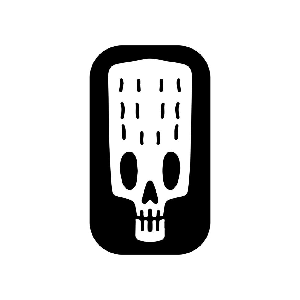 Oval skull head illustration. Vector graphics for t-shirt prints and other uses.