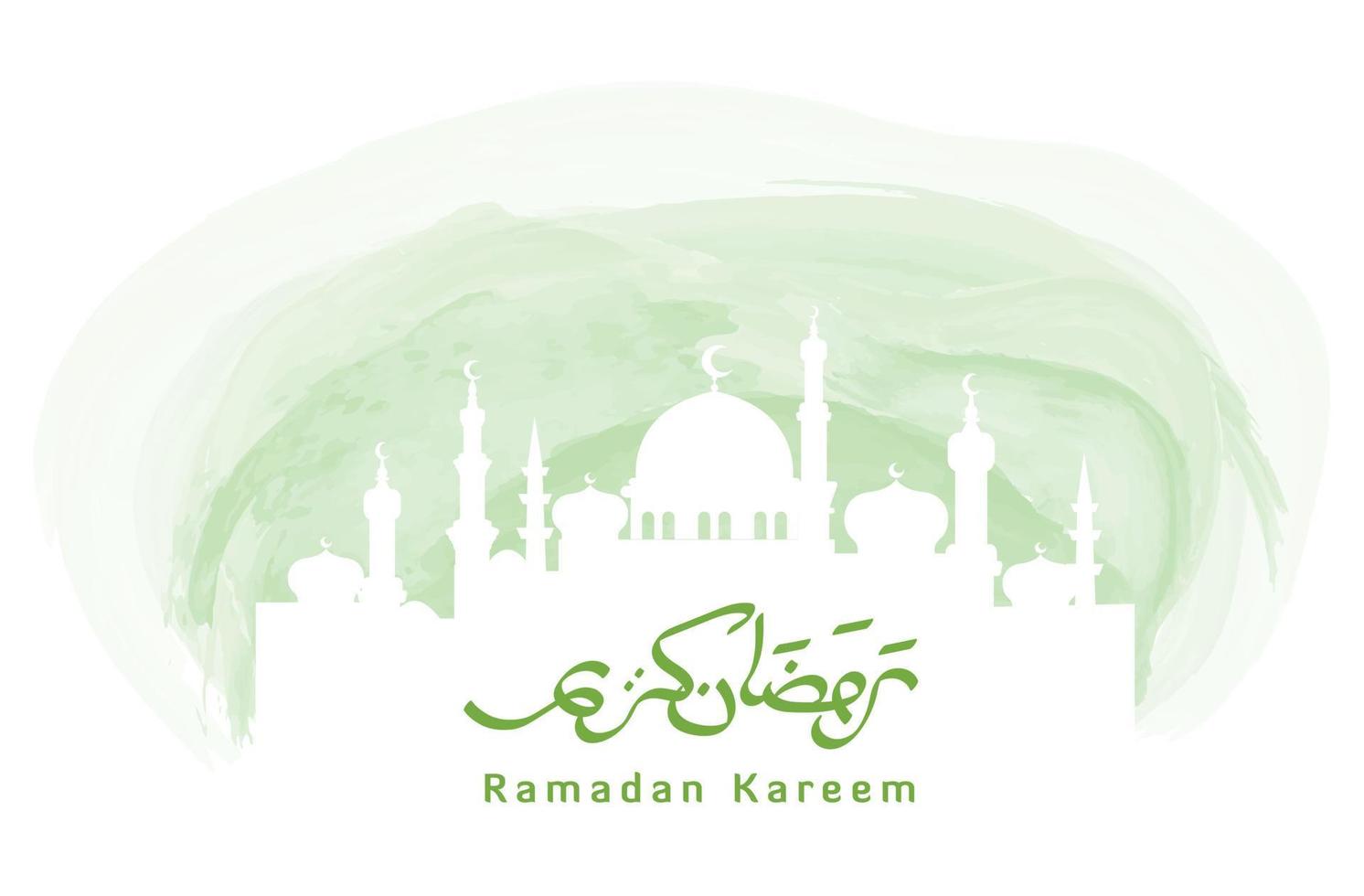 fondo de plantilla de acuarela de ramadan kareem vector