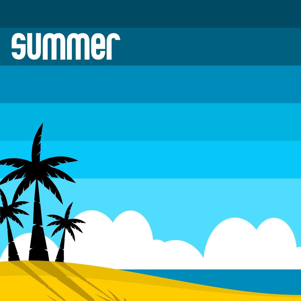 vector illustration of beach scenery template background with blue sky